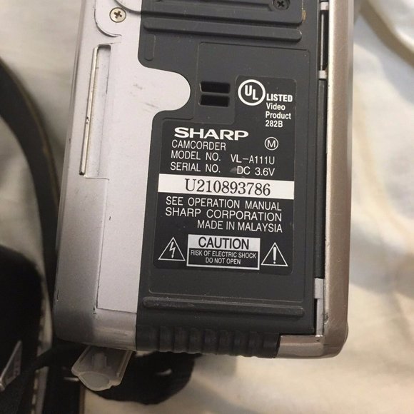 SHARP VL-A111 VIEWCAM 16X POWER ZOOM FOR PARTS ONLY UNTESTED SILVER NM 32296 - Picture 8 of 9